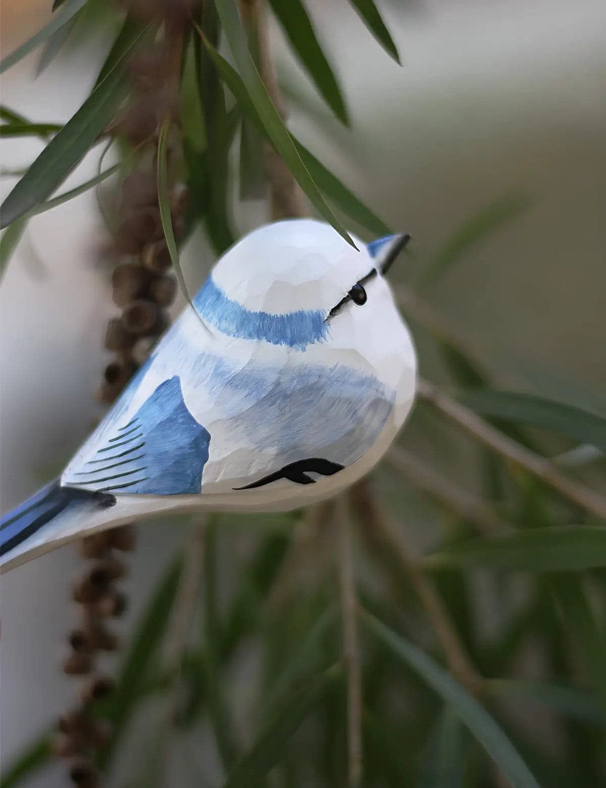 Artisan-Crafted-Cyan-Titmouse-Wood-Statuette-03