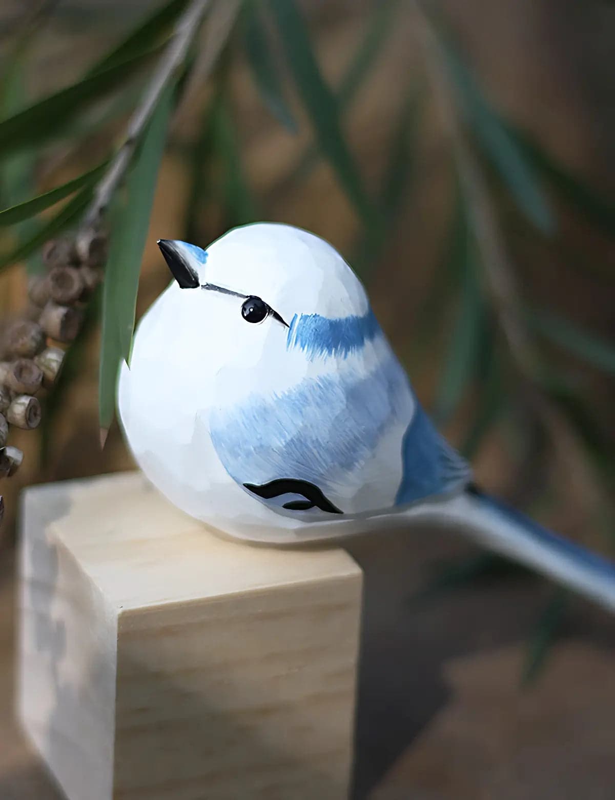 Artisan-Crafted-Cyan-Titmouse-Wood-Statuette-04