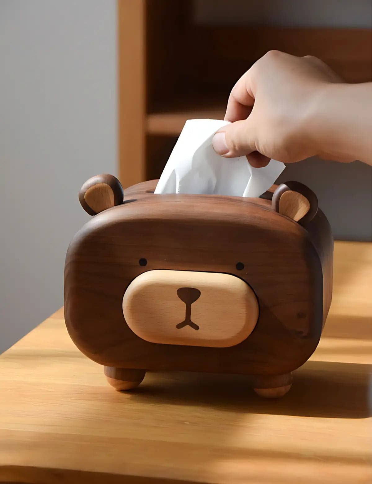 Whimsical-Bear-Shaped-Wooden-Tissue-Box-with-Toothpick-Holder-04