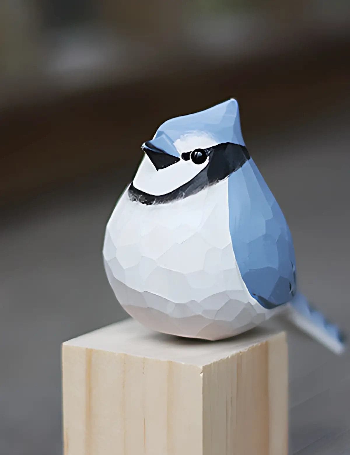 Wooden Whimsy's Crested Blue Jay - Artisan Wooden Figurine-02Crested-Blue-Jay-Wooden-Whimsy-Figurine-02